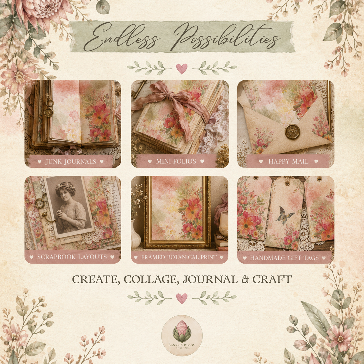 BBD - Printable Journal Pages - Blush & Banksia