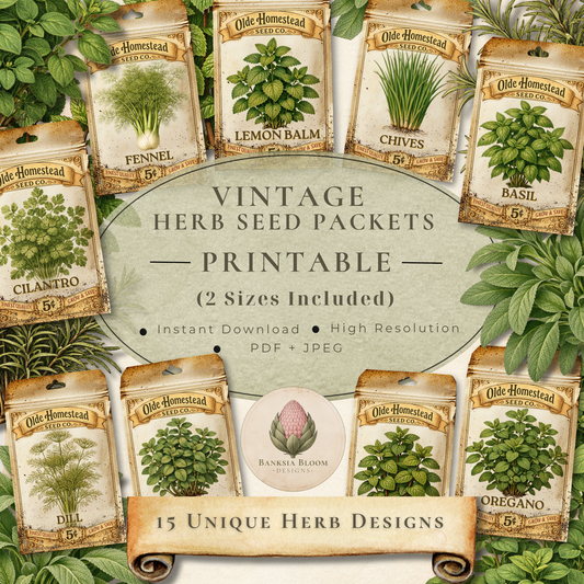 BBD Printable - Vintage Herbs Seed Packets