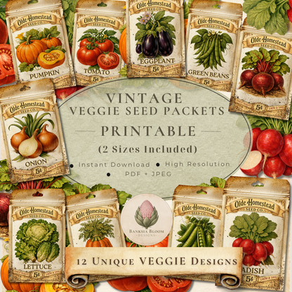 BBD Printable - Vintage Veggie Seed Packets
