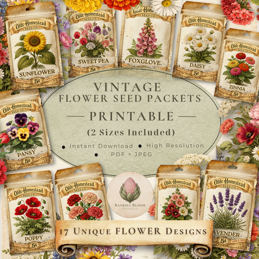 BBD Printable - Vintage Flower Seed Packets
