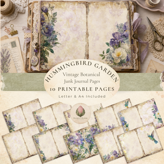 BBD - Printable Journal Pages - Hummingbird Garden