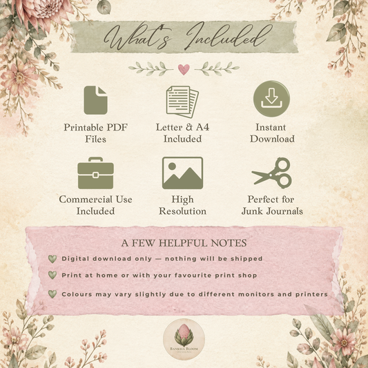BBD - Printable Journal Pages - Blush & Banksia