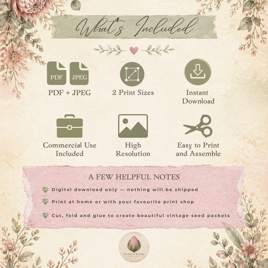 BBD Printable - Vintage Flower Seed Packets