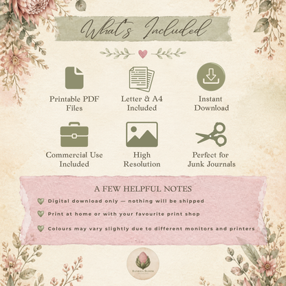 BBD - Printable Journal Pages - Hummingbird Garden