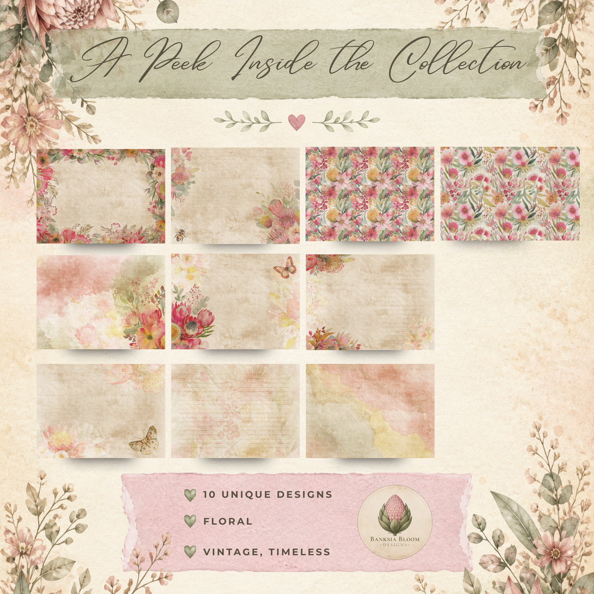 BBD - Printable Journal Pages - Blush & Banksia