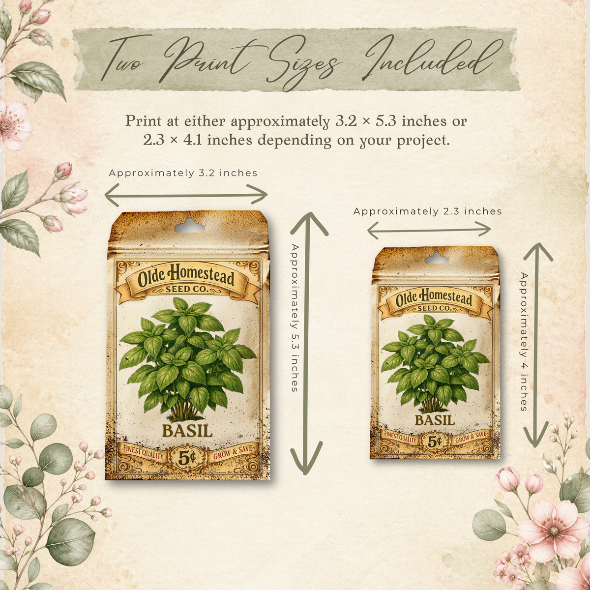 BBD Printable - Vintage Herbs Seed Packets