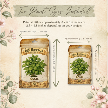 BBD Printable - Vintage Herbs Seed Packets