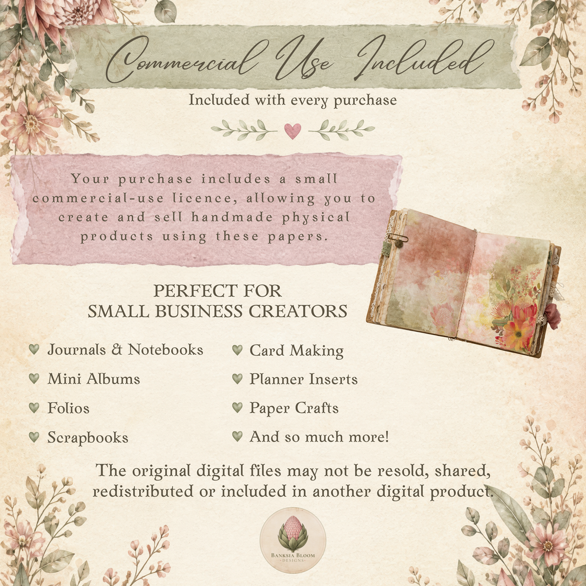 BBD - Printable Journal Pages - Blush & Banksia