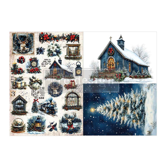 A3 Decoupage Fiber Pack – Hearth & Holly – 2 sheets, 11.7″x16.5″