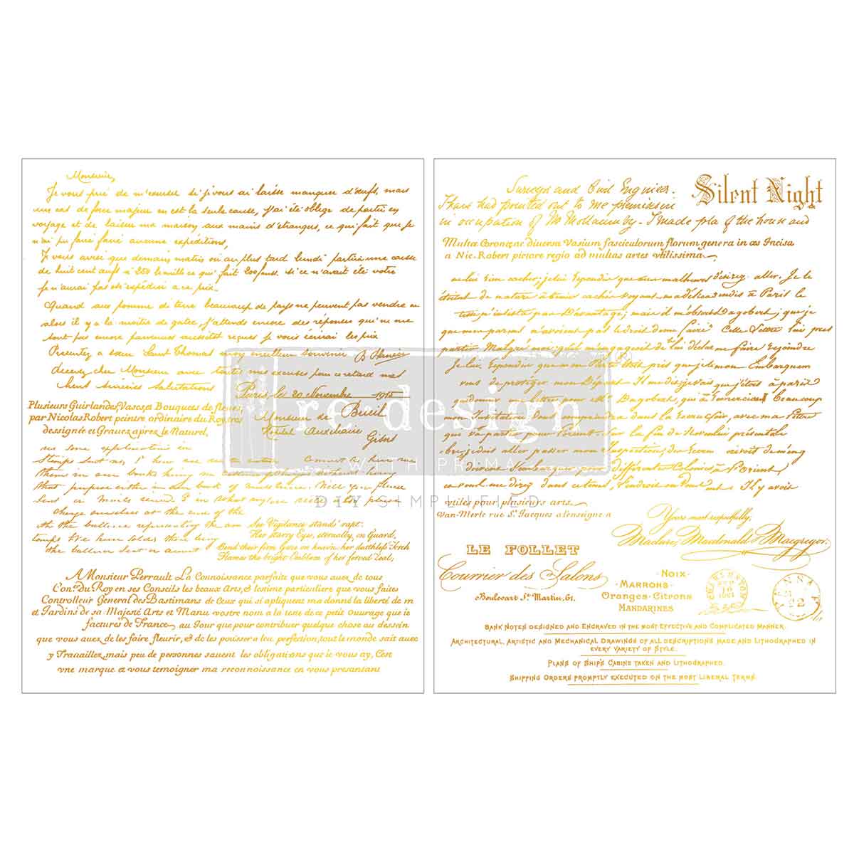 Middy Foil Transfers® Kacha – Gilded Noel Script – 2 sheets, 8.5″x11″