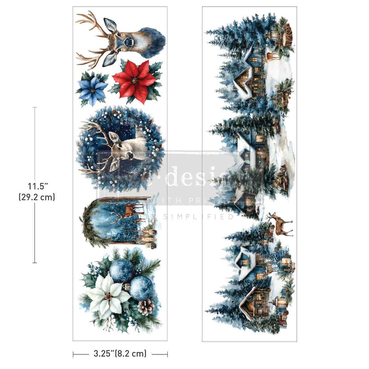 Luxe Transfers® – Blue Ridge Winter – 2 sheets, 3.25″x11.5″