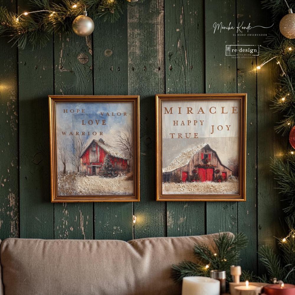 A3 Decoupage Fiber Pack – Snowy Village Charm – 2 sheets, 11.7″x16.5″