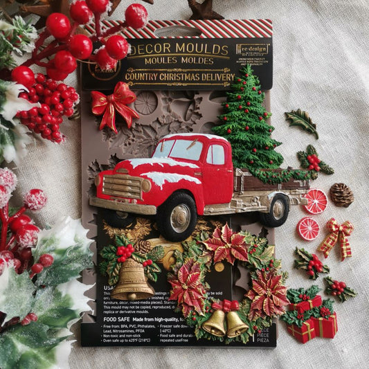 Decor Moulds® – Country Christmas Delivery – 1 pc, 5″x8″x8mm