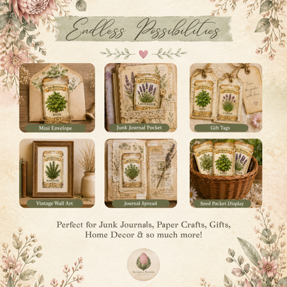 BBD Printable - Vintage Herbs Seed Packets
