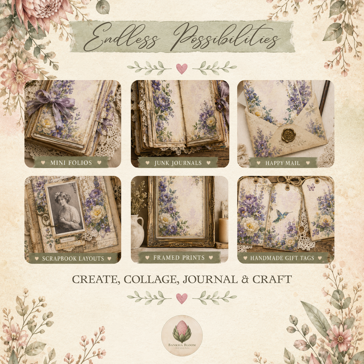 BBD - Printable Journal Pages - Hummingbird Garden