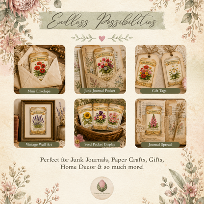 BBD Printable - Vintage Flower Seed Packets
