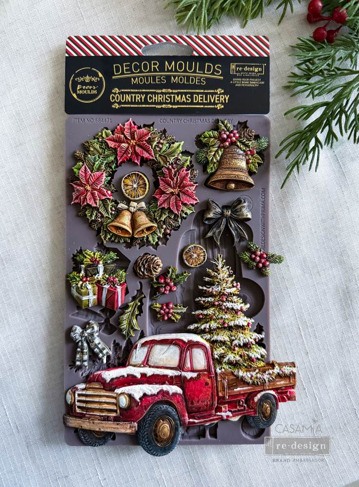 Decor Moulds® – Country Christmas Delivery – 1 pc, 5″x8″x8mm