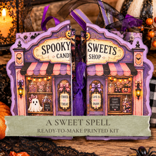 A Sweet Spell ready-to-make printed candy shop folio kit