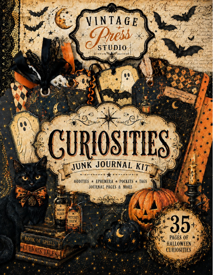 Book of Curiosities Printed Junk Journal Kit