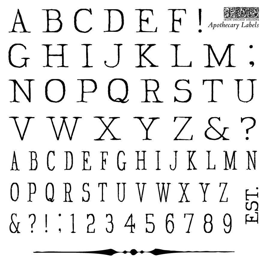 Iron Orchid Designs - Decor Stamp - Apothecary Labels (6 x 6)