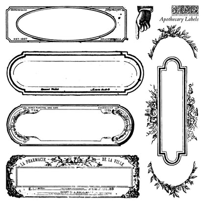 Iron Orchid Designs - Decor Stamp - Apothecary Labels (6 x 6)