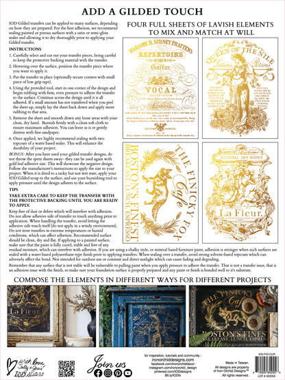 Iron Orchid Designs - Decor Transfer - Gilded Foil - Curated Signage