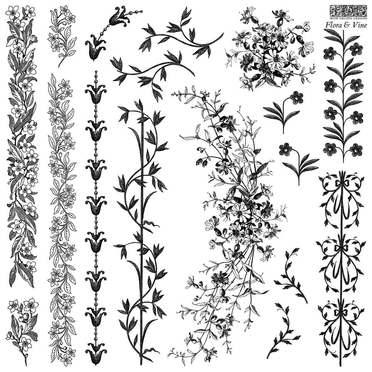 Iron Orchid Designs - Decor Stamp - Flora & Vine