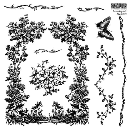 Iron Orchid Designs - Decor Stamp - Countryside Memoirs Labels (6 x 6)