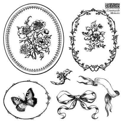 Iron Orchid Designs - Decor Stamp - Countryside Memoirs Labels (6 x 6)