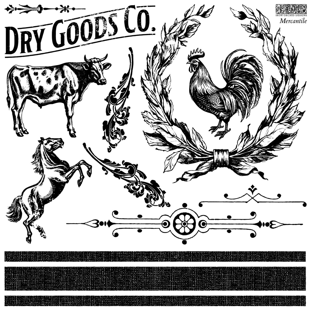 Iron Orchid Designs - Decor Stamp - Mercantile