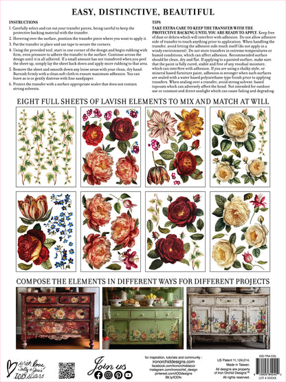 Iron Orchid Designs - Decor Transfer - Collage De Fleurs