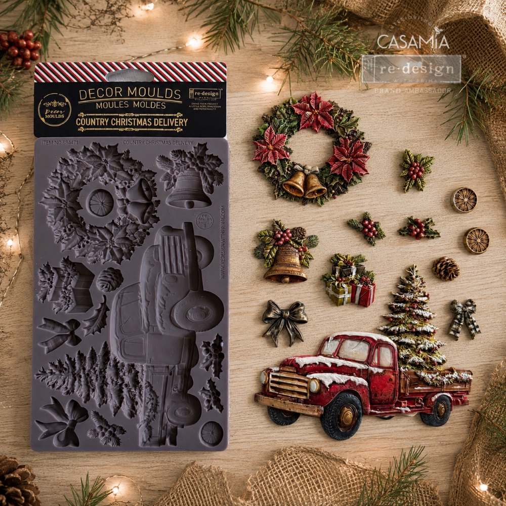 Decor Moulds® – Country Christmas Delivery – 1 pc, 5″x8″x8mm