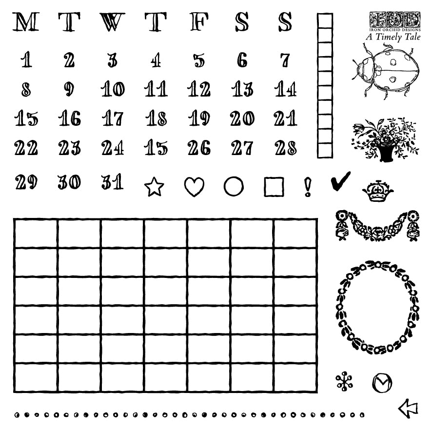 Iron Orchid Designs - Decor Stamp - A Timely Tale (6 x 6)