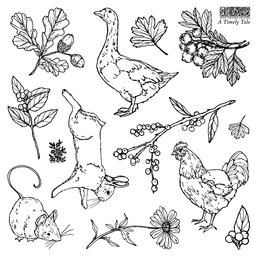 Iron Orchid Designs - Decor Stamp - A Timely Tale (6 x 6)