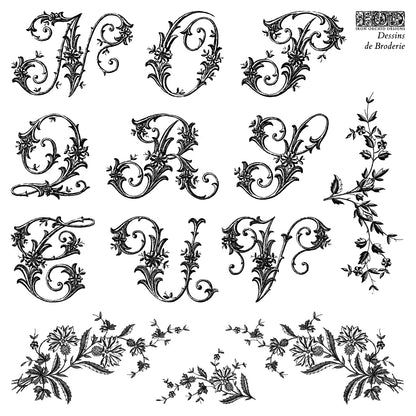 Iron Orchid Designs - Decor Stamp - Dessins de Broderie (6 x 6)