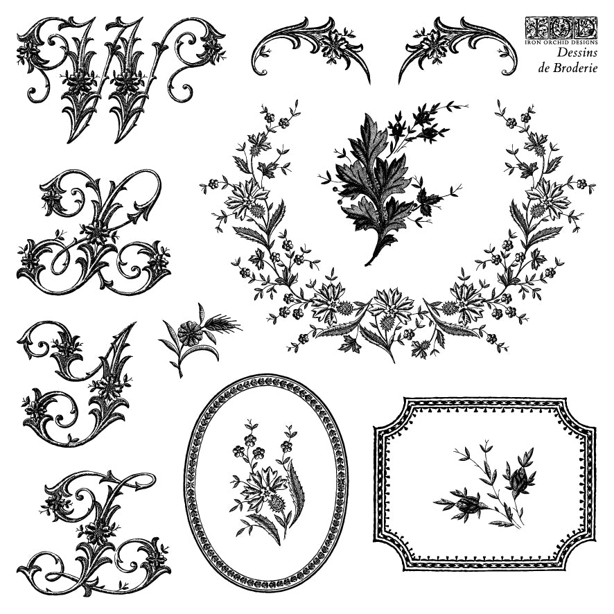 Iron Orchid Designs - Decor Stamp - Dessins de Broderie (6 x 6)