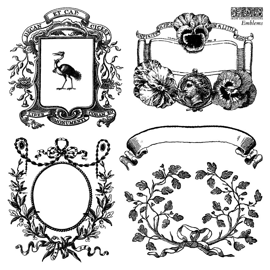 Iron Orchid Designs - Decor Stamp - Emblems (6 x 6)