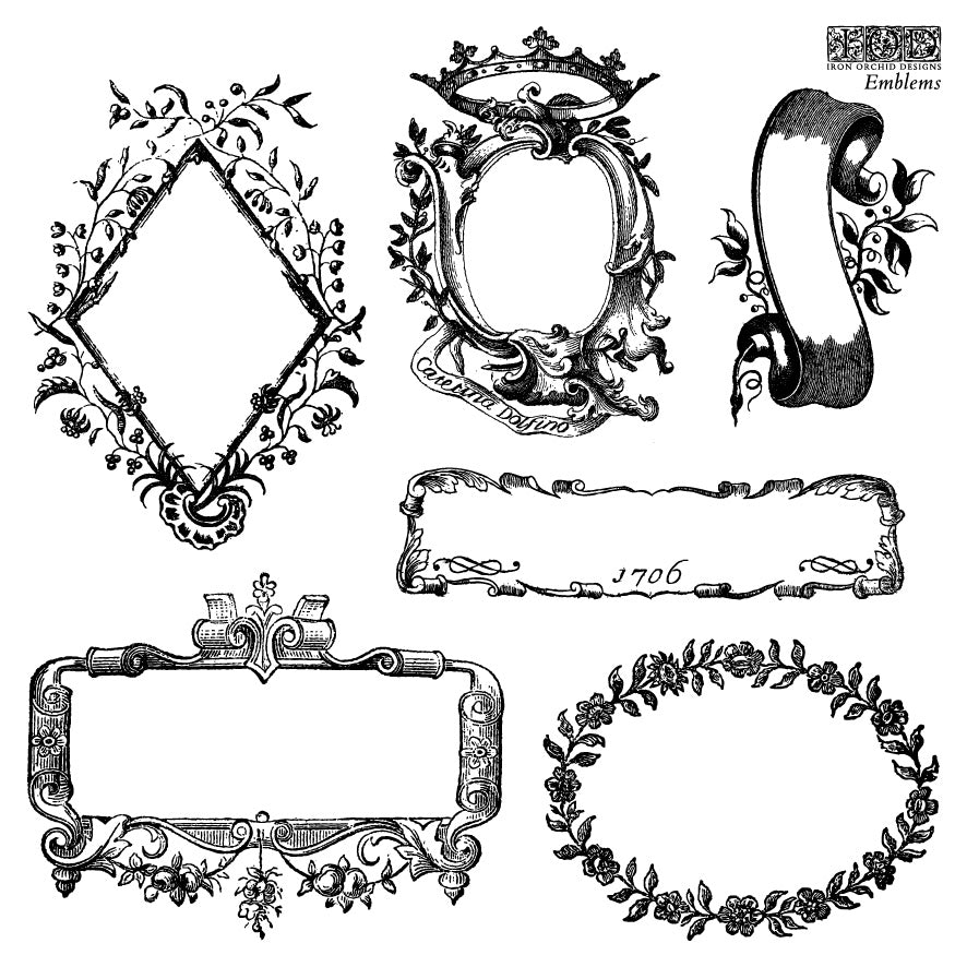 Iron Orchid Designs - Decor Stamp - Emblems (6 x 6)