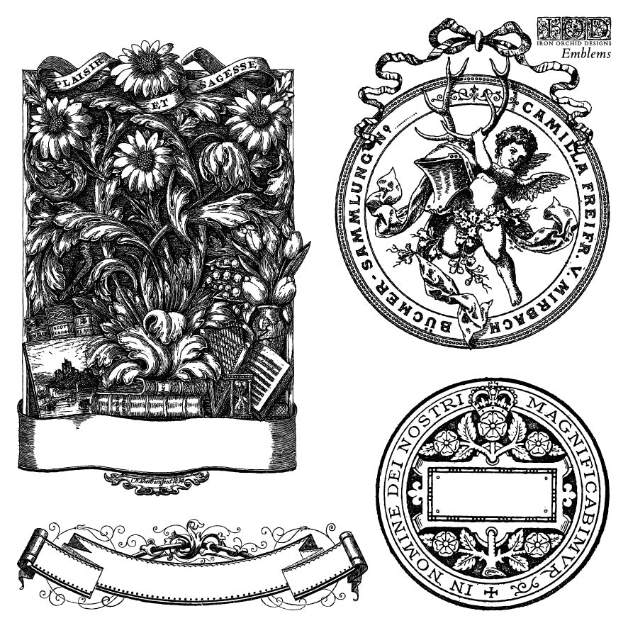 Iron Orchid Designs - Decor Stamp - Emblems (6 x 6)
