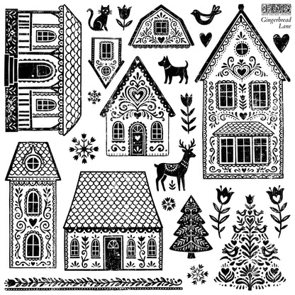 Iron Orchid Designs - Decor Stamp - Gingerbread Lane