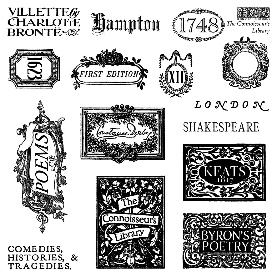 Iron Orchid Designs - Decor Stamp - The Connoisseur’s Library (6 x 6)