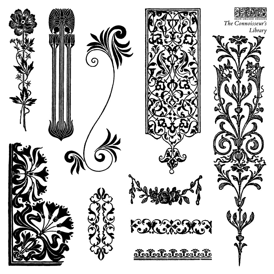Iron Orchid Designs - Decor Stamp - The Connoisseur’s Library (6 x 6)