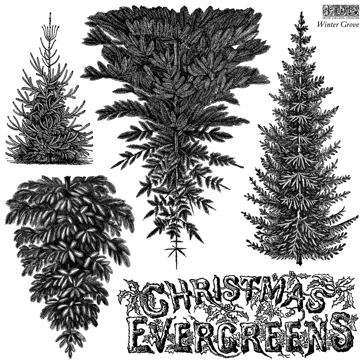Iron Orchid Designs - Decor Stamp - Winter Grove