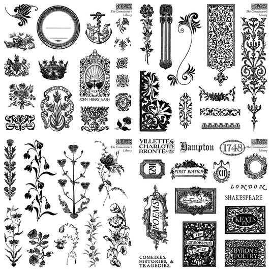 Iron Orchid Designs - Decor Stamp - The Connoisseur’s Library (6 x 6)