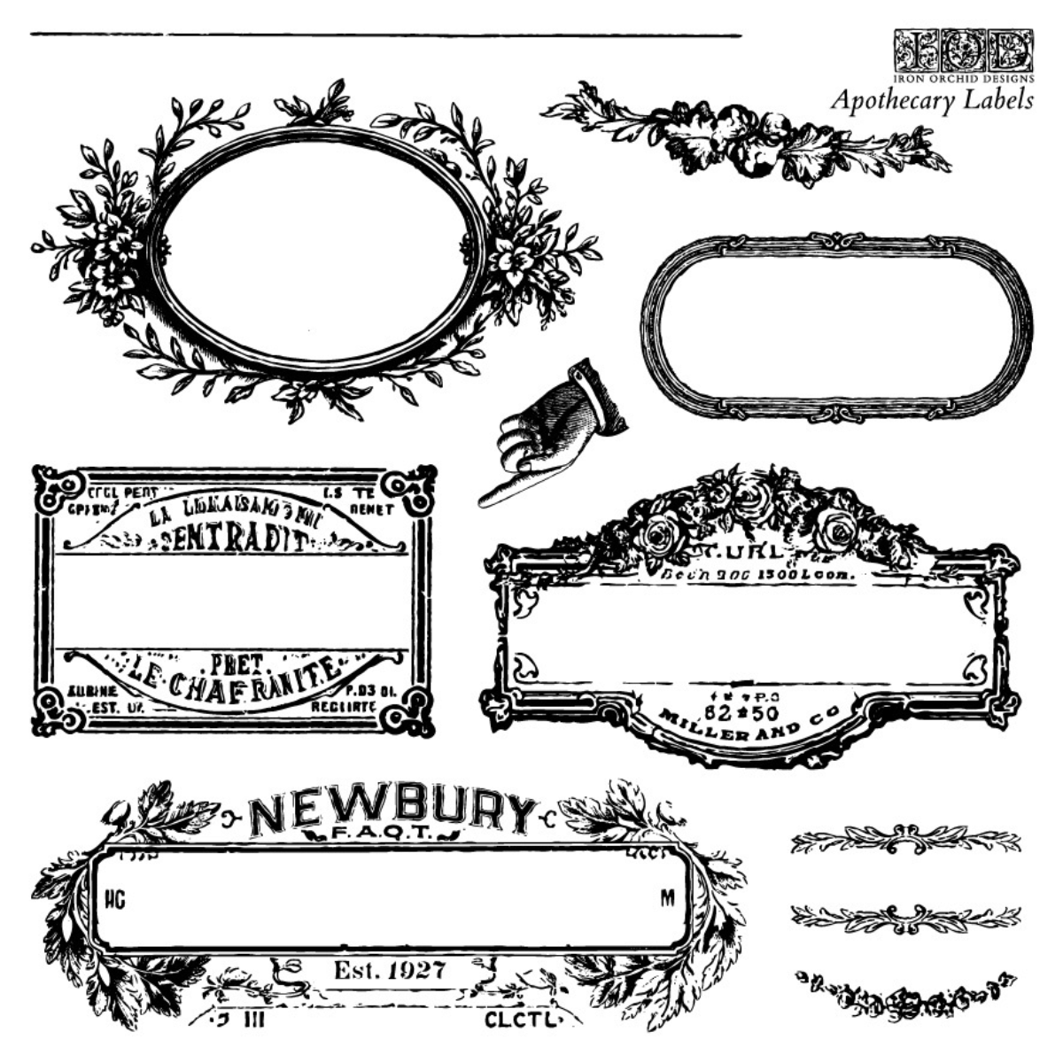 Iron Orchid Designs - Decor Stamp - Apothecary Labels (6 x 6)
