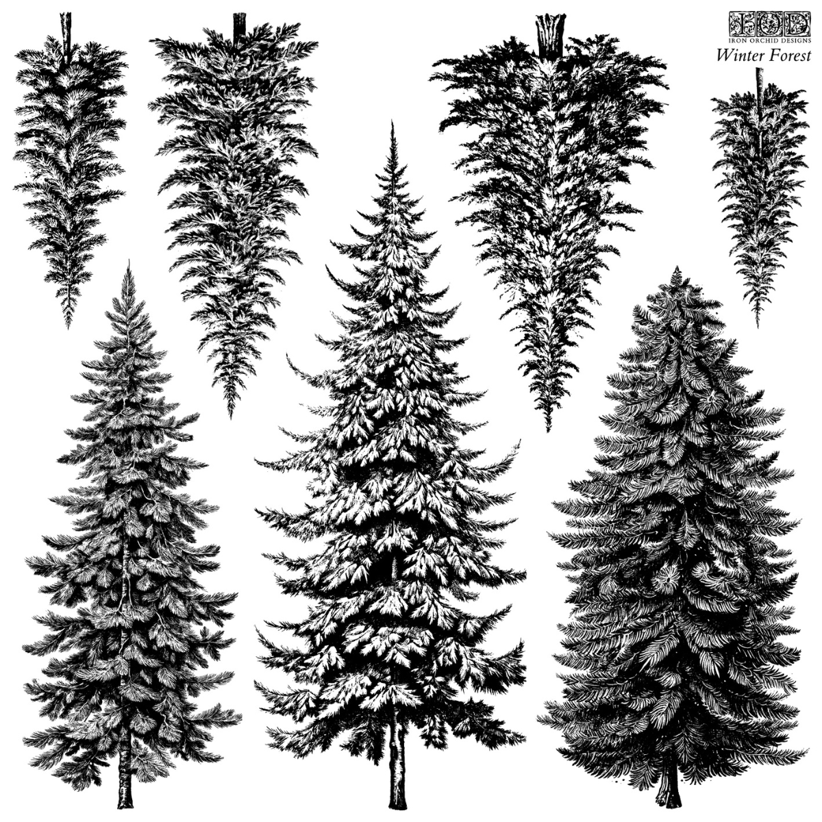 Iron Orchid Designs - Decor Stamp - Winter Forest