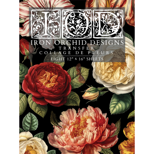 Iron Orchid Designs - Decor Transfer - Collage De Fleurs