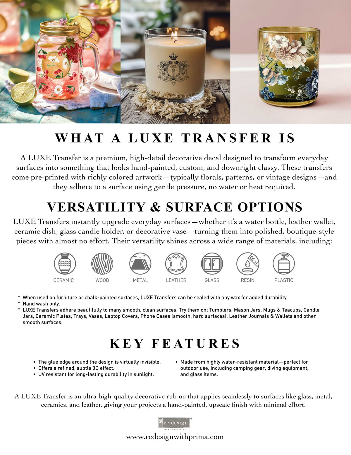 Redesign Decor Transfer - Luxe - Daisy Cherry Delight