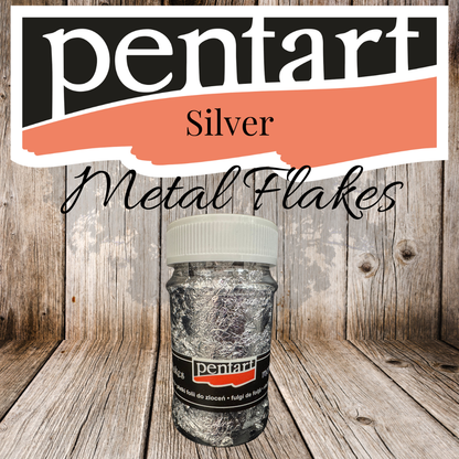 Pentart Metal Flakes - 100ml - M8 - Silver