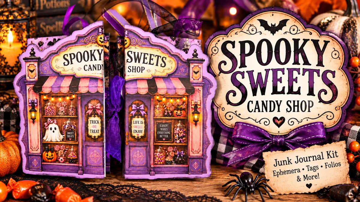 A Sweet Spell Halloween candy shop folio — finished project inspiration